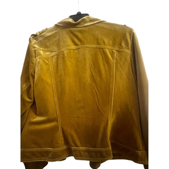 INC International Concepts Glam Velvet Gold Moto Jacket Blazer XL NWT Yellow - Picture 3 of 15
